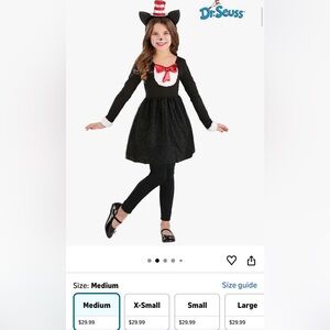 Girls Cat in the Hat Costume Dress (M)